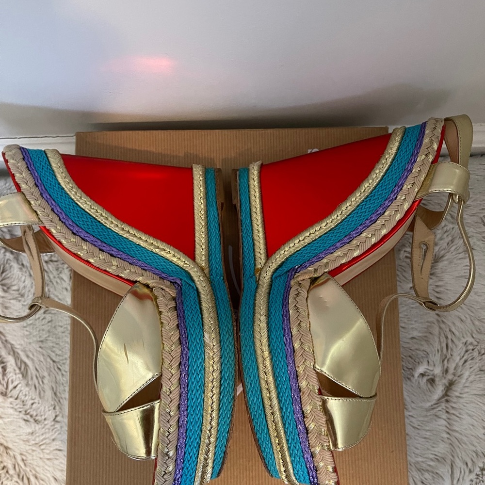 Christian louboutin tortolita gold wedges 140mm - Picture 8 of 10